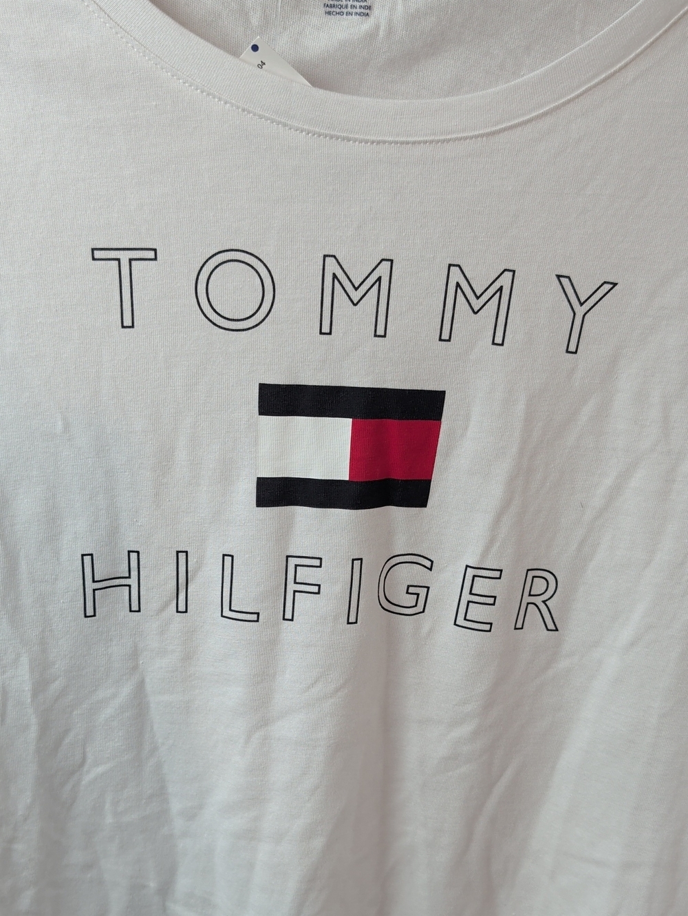 Tommy Hilfiger White Crew Neck Logo Tee Women's Medium New Nwt - Picture 2 of 5